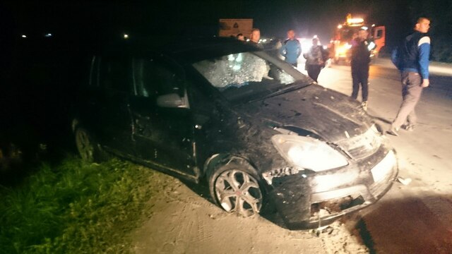 В Калининграде из-за пьяного пешехода автомобиль с двумя детьми вылетел в кювет