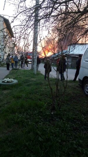 На ул. Суворова в Калининграде сгорели сараи на площади 200 квадратных метров (фото) - Новости Калининграда | Фото: читатель "Клопс"