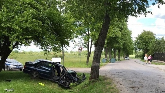 Под Гурьевском водитель и 18-летняя пассажирка пострадали при столкновении с деревом
