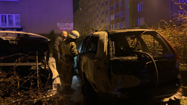 В Калининграде ночью сгорели две легковушки (фото)