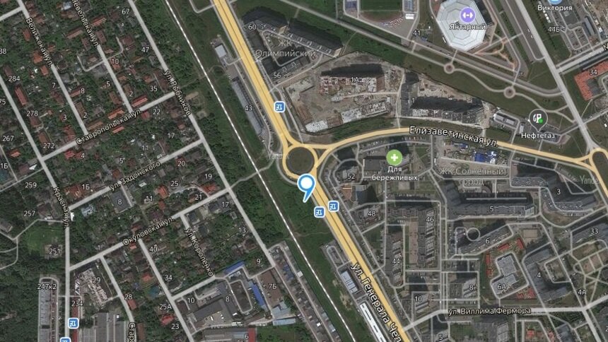 Власти региона разрешили построить на улице Челнокова трёхэтажную автомойку  - Новости Калининграда | Скриншот "Яндекс. Карты"