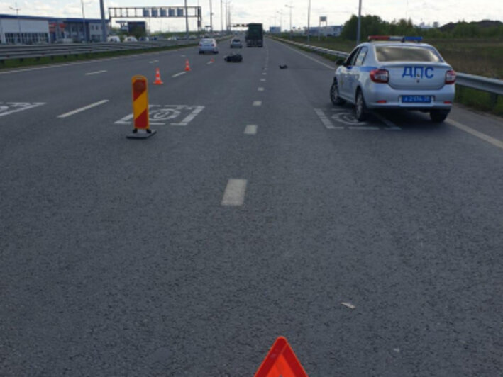 На Северном обходе сбили мотоциклиста, не уступившего дорогу попутке (фото, видео) - Новости Калининграда | Фото: пресс-служба регионального УМВД