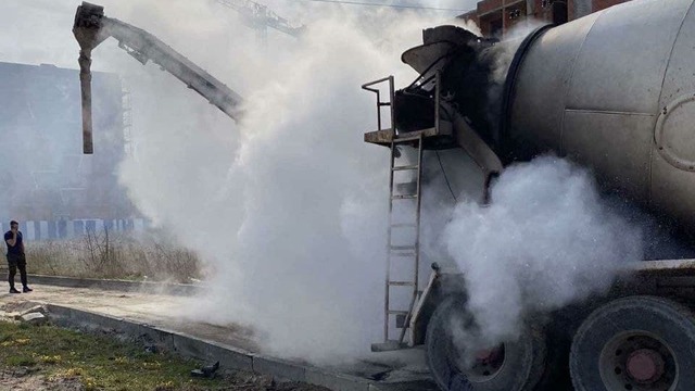 В МЧС рассказали подробности возгорания бетономешалки в Зеленоградске